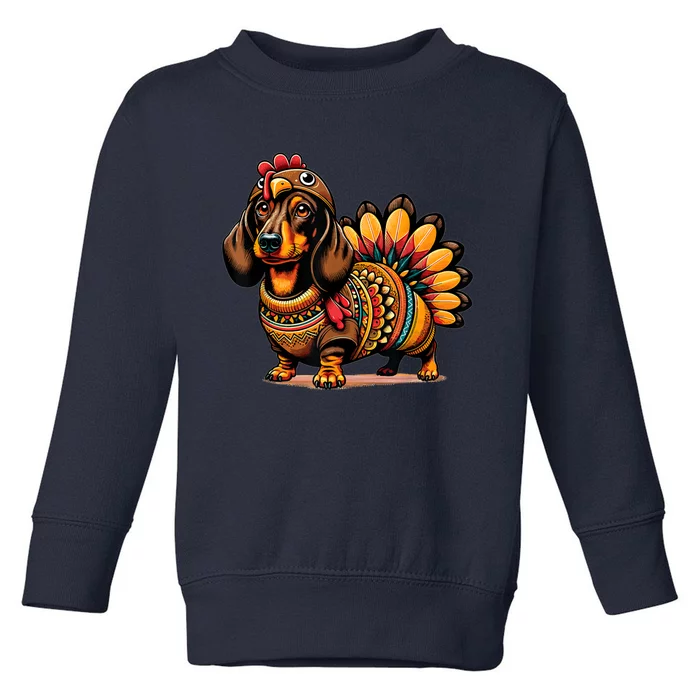 Dachshund Dog Weiner Turkey Costume Thanksgiving Women Toddler Sweatshirt