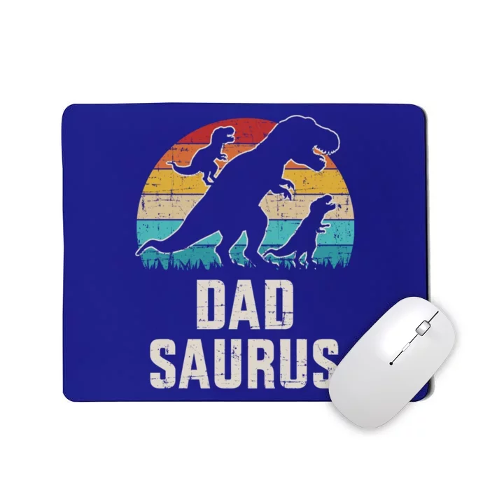 Dadsaurus Dinosaur With Two Vintage For Father's Day Gift Mousepad