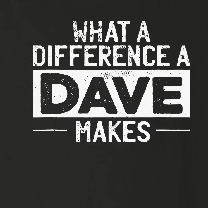 David Dave What A Difference A Dave Makes Toddler Long Sleeve Shirt