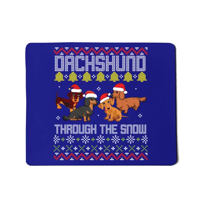 Dachshund Dogs With Noel Costume Dancing Through The Snow Great Gift Mousepad