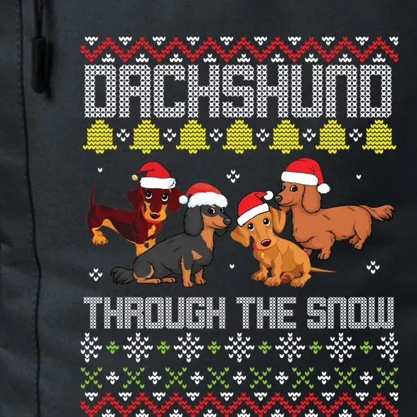 Dachshund Dogs With Noel Costume Dancing Through The Snow Gift Daily Commute Backpack