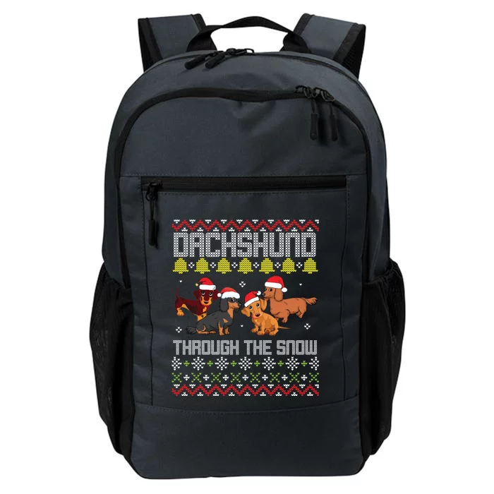 Dachshund Dogs With Noel Costume Dancing Through The Snow Gift Daily Commute Backpack