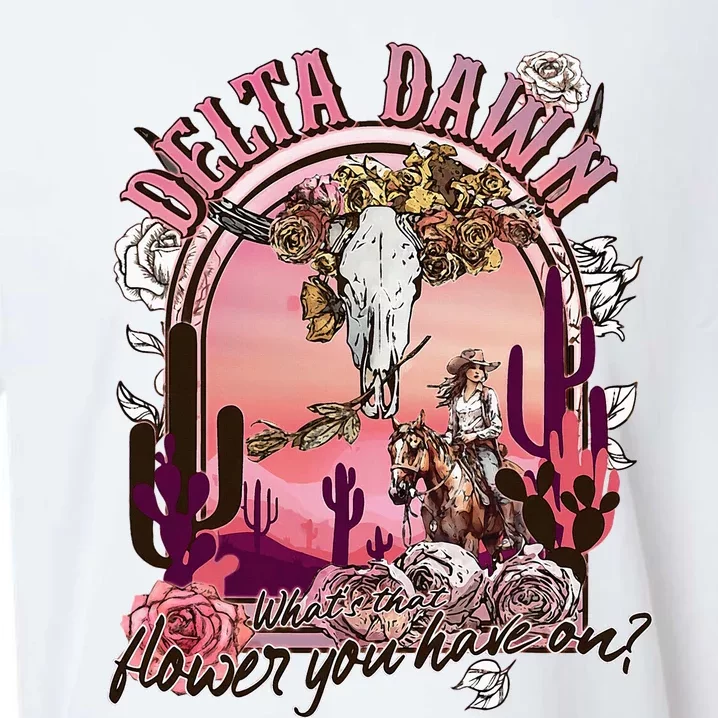 Delta Dawn WhatS That Flower You Have On Western Country Sueded Cloud Jersey T-Shirt