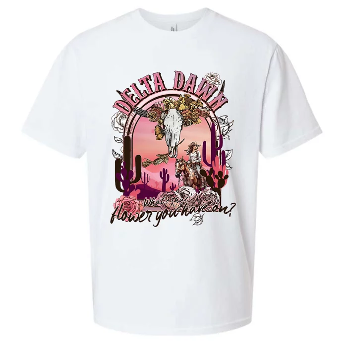 Delta Dawn WhatS That Flower You Have On Western Country Sueded Cloud Jersey T-Shirt