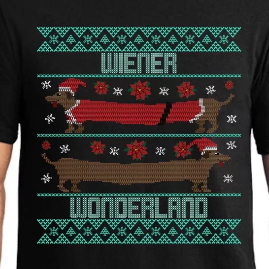 Dachshund Dog Wiener Wonderland Ugly Christmas Sweater Funny Meaningful Gift Pajama Set