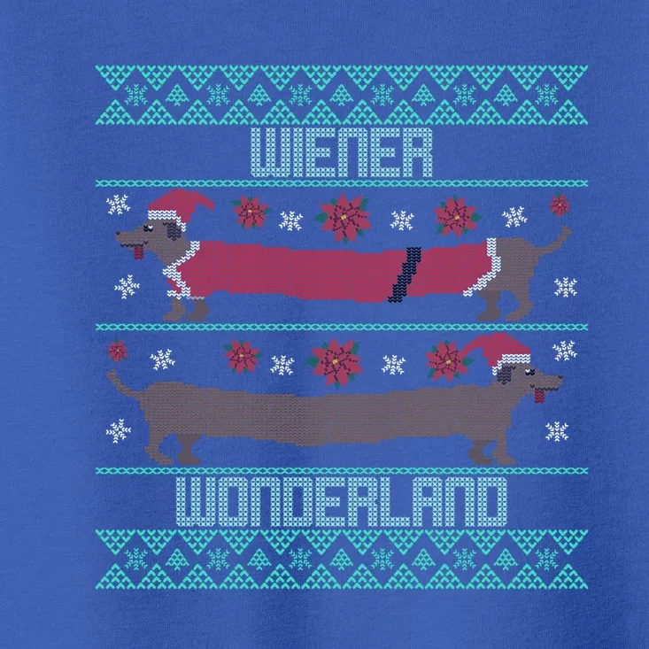 Dachshund Dog Wiener Wonderland Ugly Christmas Sweater Funny Meaningful Gift Toddler T-Shirt