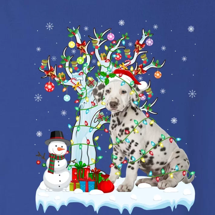 Dalmatian Dog Xmas Tree Lighting Santa Dalmatian Christmas Gift Toddler Long Sleeve Shirt