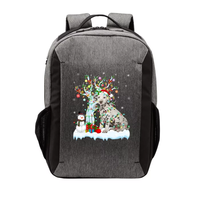 Dalmatian Dog Xmas Tree Lighting Santa Dalmatian Christmas Gift Vector Backpack