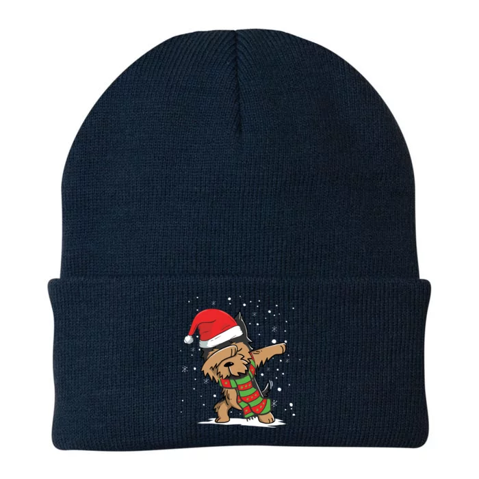 Dabbing Dab Yorkshire Terrier Santa Christmas Lover Dog Gift Knit Cap Winter Beanie