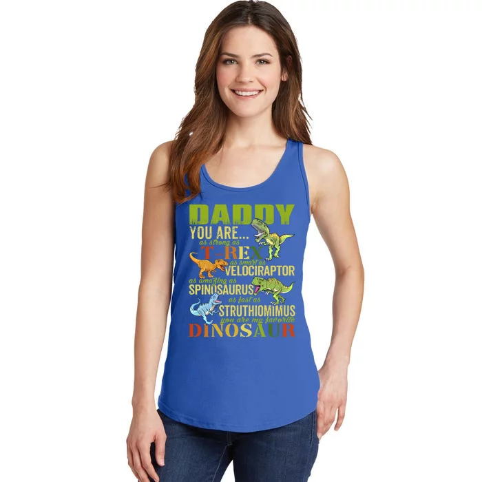 Daddysaurus Daddy You Are As Strong As T Rex Funny Dinosaur Gift Ladies Essential Tank