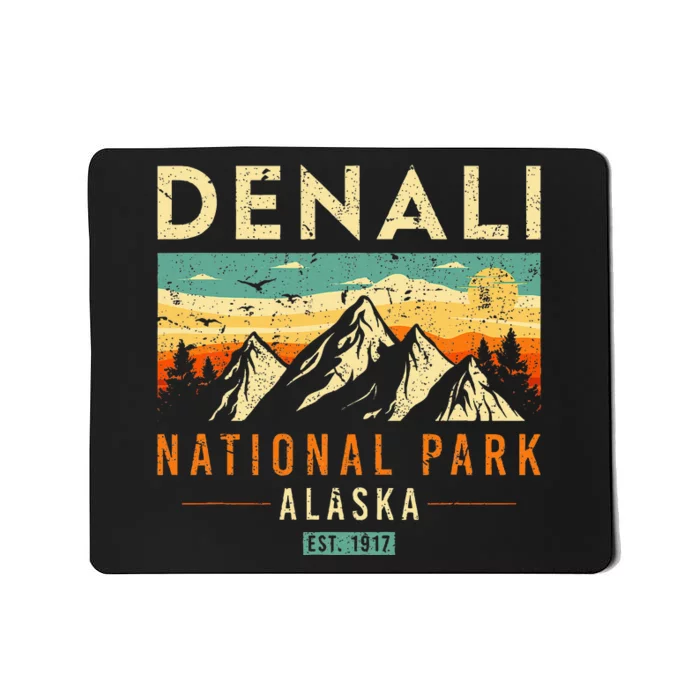 Denali Est. 1917 Vintage Retro Alaska National Park Mousepad