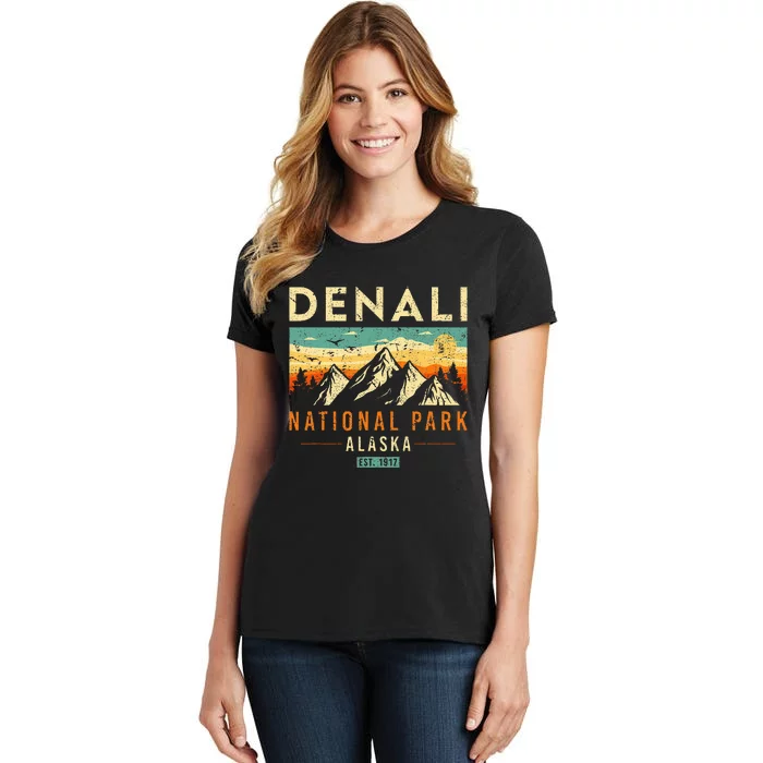 Denali Est. 1917 Vintage Retro Alaska National Park Women's T-Shirt