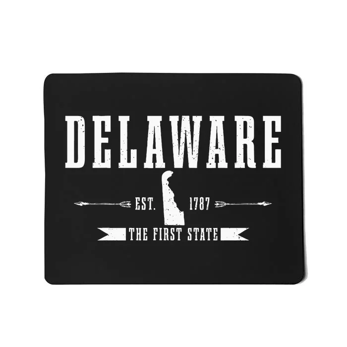 Delaware Est. 1787 The First State Pride State Map Mousepad