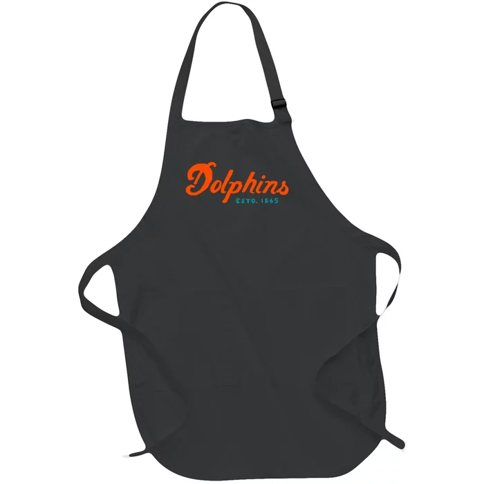 Dolphins Est 1965 Gift For Miami Sport Fan Full-Length Apron With Pocket