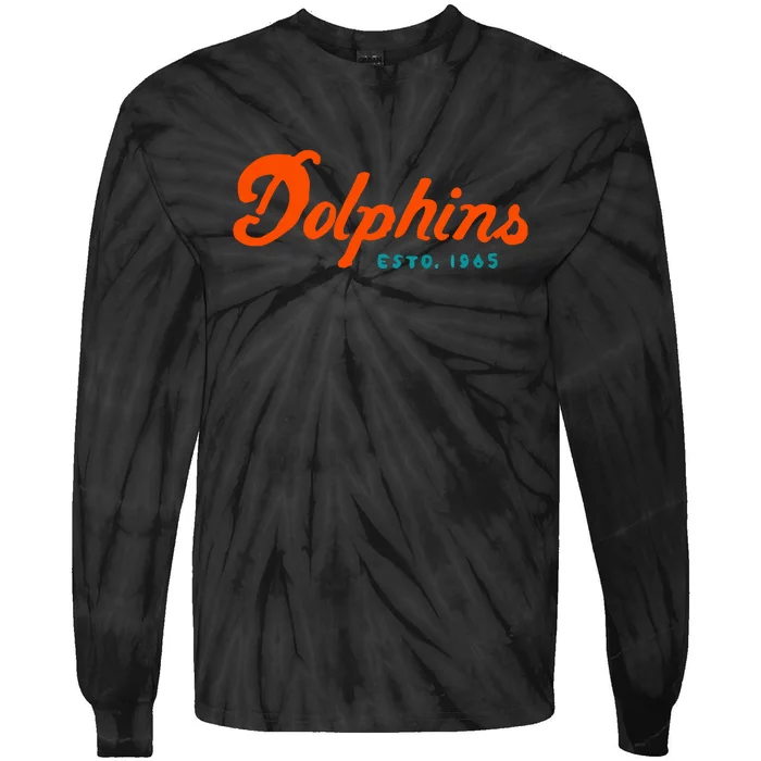 Dolphins Est 1965 Gift For Miami Sport Fan Tie-Dye Long Sleeve Shirt