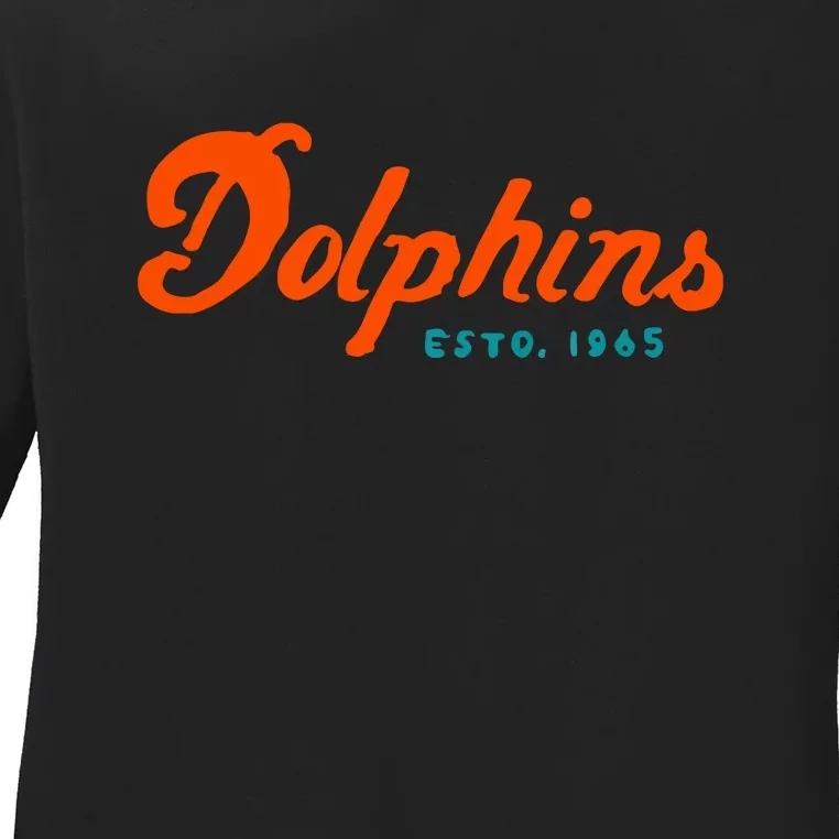 Dolphins Est 1965 Gift For Miami Sport Fan Ladies Long Sleeve Shirt