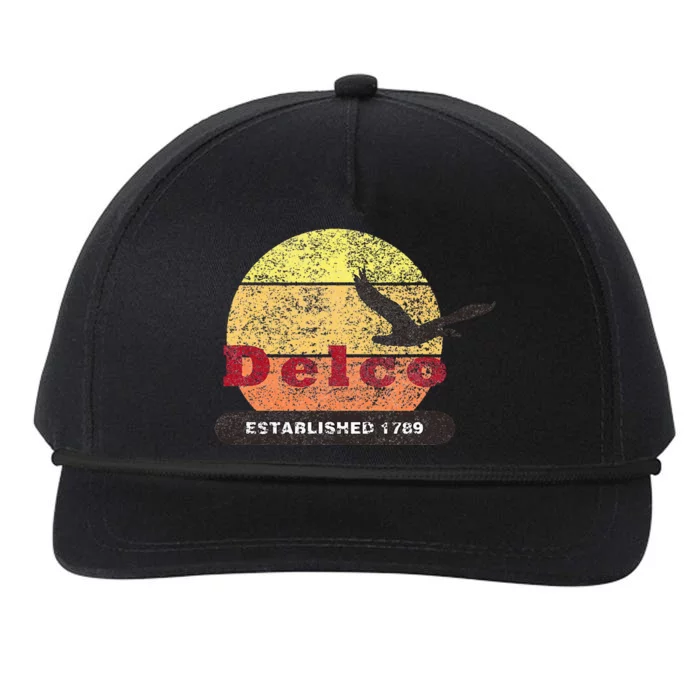 Delco Est. 1789 Goose Distressed Snapback Five-Panel Rope Hat