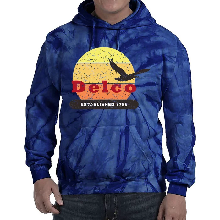 Delco Est. 1789 Goose Distressed Tie Dye Hoodie