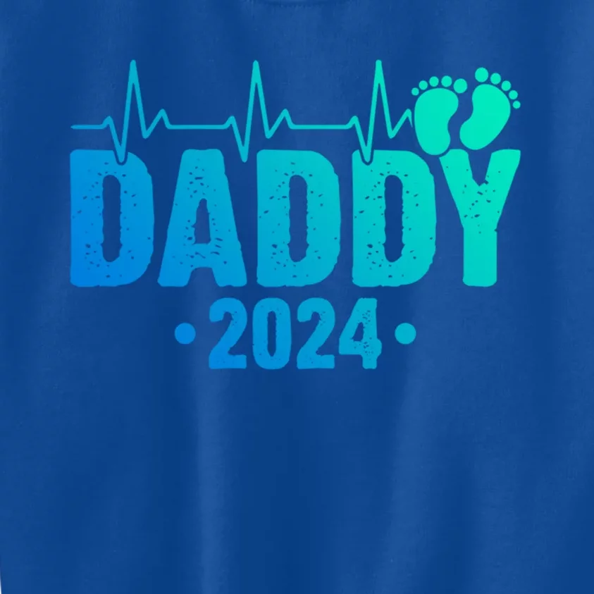 Dad Est 2024 First Fathers Day 2024 Promoted To Daddy Meaningful Gift Kids Sweatshirt