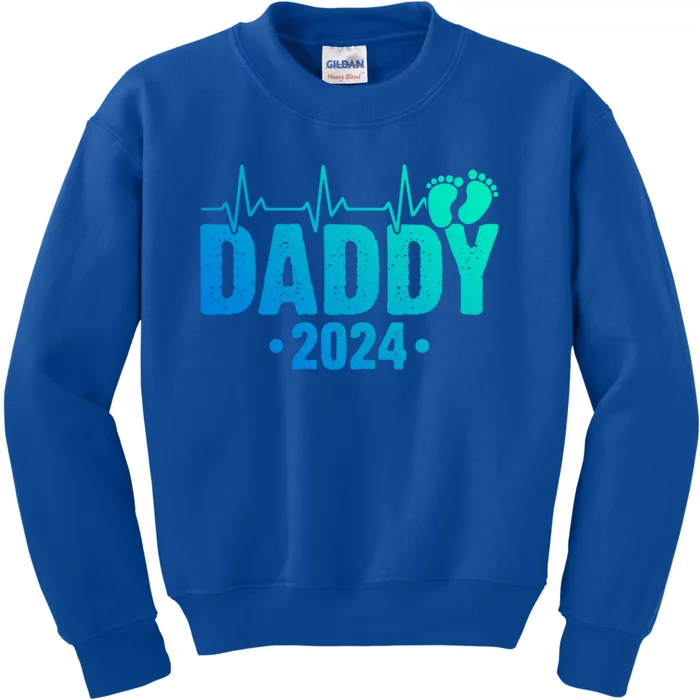 Dad Est 2024 First Fathers Day 2024 Promoted To Daddy Meaningful Gift Kids Sweatshirt