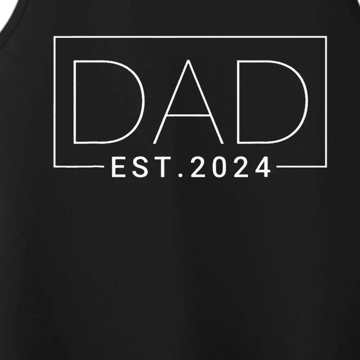 Dad Est 2024 New Dad Gift for Dad Anniversary Performance Tank