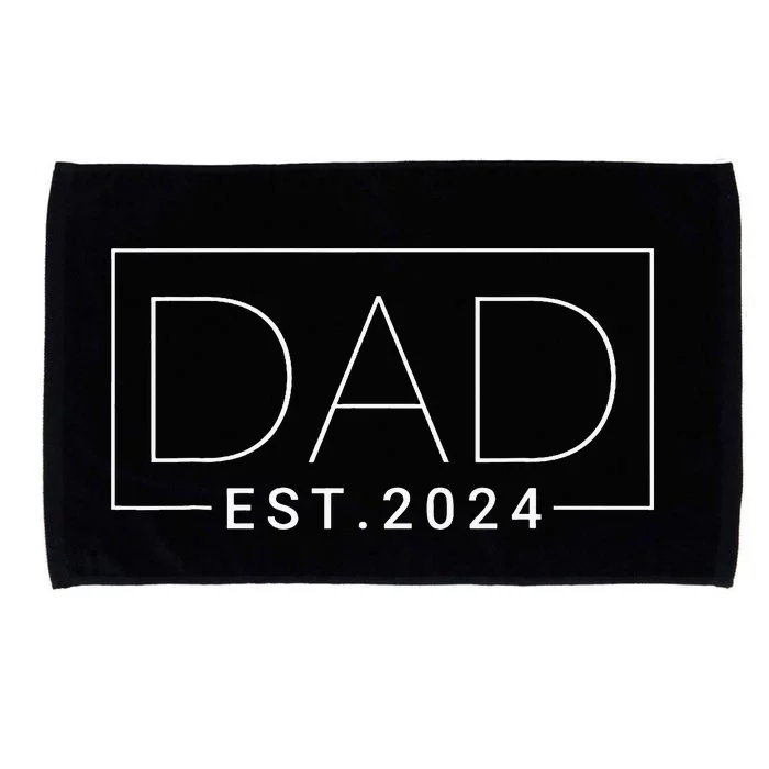 Dad Est 2024 New Dad Gift for Dad Anniversary Microfiber Hand Towel