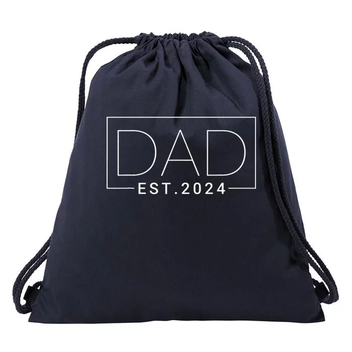 Dad Est 2024 New Dad Gift for Dad Anniversary Drawstring Bag