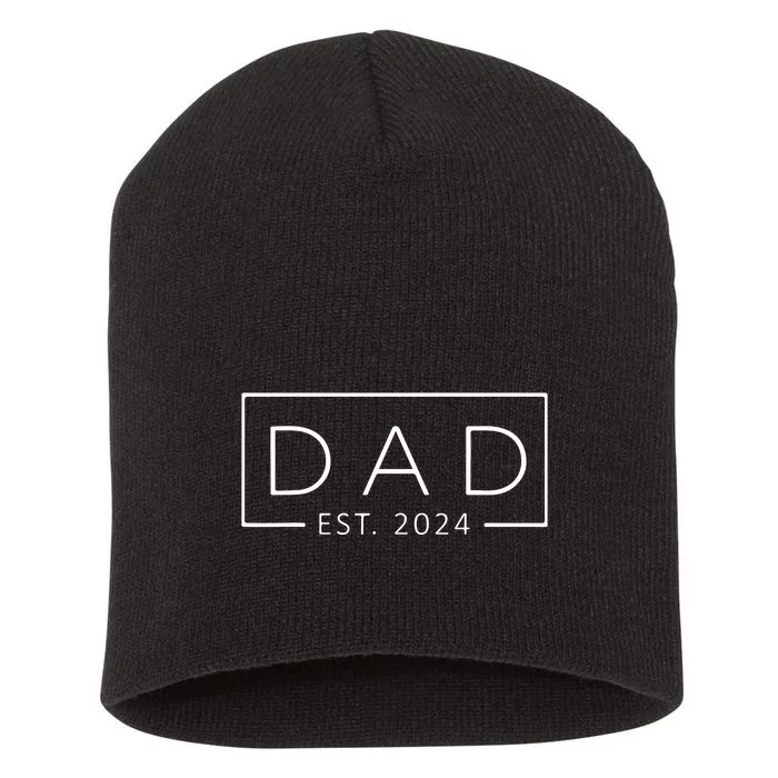 Dad Est 2024 Promoted To Daddy 2024 Pregnancy Announcement Short Acrylic Beanie