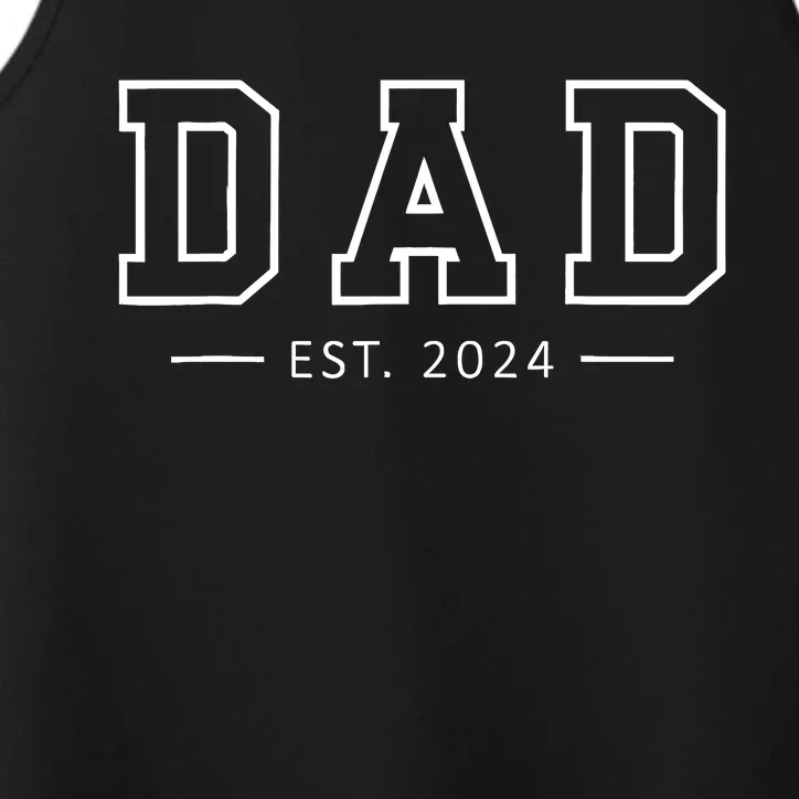 Dad Est 2024 Promoted To Dad 2024 Pregnancy Announcement Dad Performance Tank