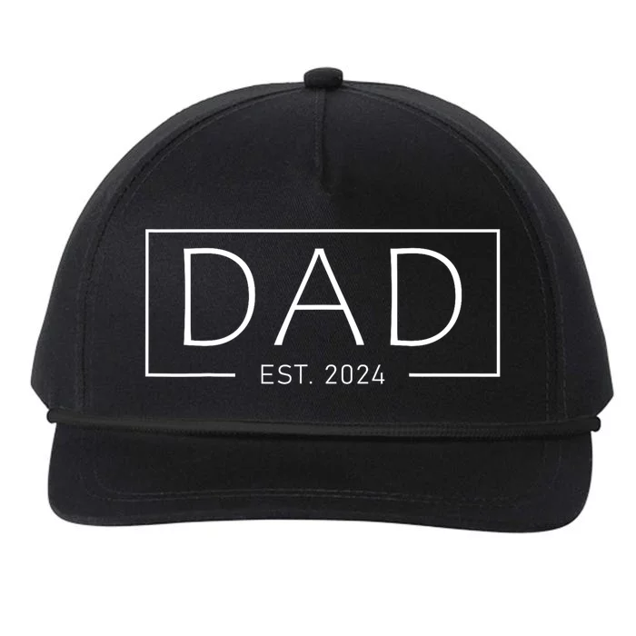 Dad Est 2024 Soon To Be Dad Pregnancy Announcement Snapback Five-Panel Rope Hat