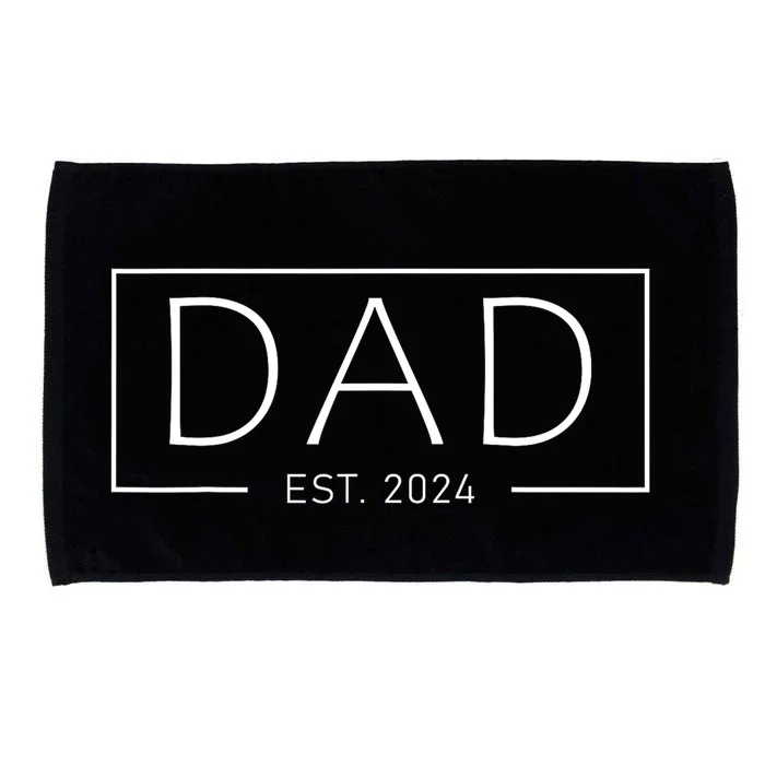 Dad Est 2024 Soon To Be Dad Pregnancy Announcement Microfiber Hand Towel