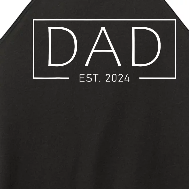 Dad Est 2024 Soon To Be Dad Pregnancy Announcement Women’s Perfect Tri Rocker Tank