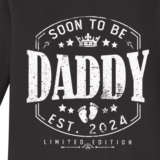 Dad Est 2024 Soon To Be Daddy Pregnancy Announcement Baby Long Sleeve Bodysuit