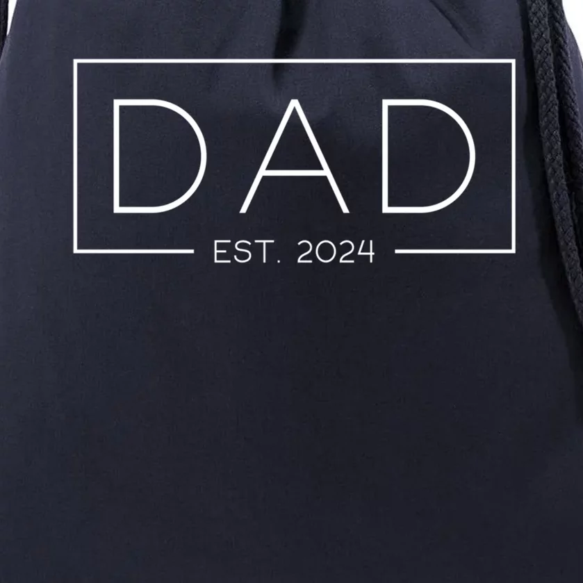 Dad Est 2024 Expect 2024 Father 2024 New Dad 2024 Gift Drawstring Bag