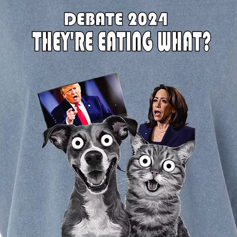 Debate Election 2024 Pets Dog Cat TheyRe Eating What Garment-Dyed Women's Muscle Tee