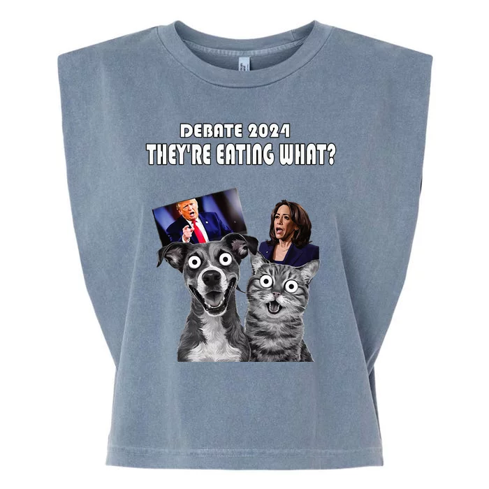 Debate Election 2024 Pets Dog Cat TheyRe Eating What Garment-Dyed Women's Muscle Tee