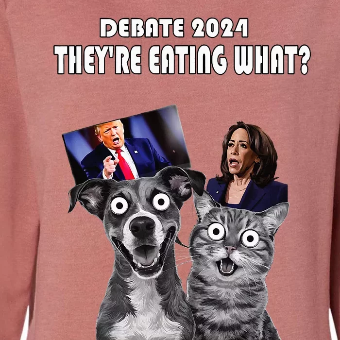 Debate Election 2024 Pets Dog Cat TheyRe Eating What Womens California Wash Sweatshirt