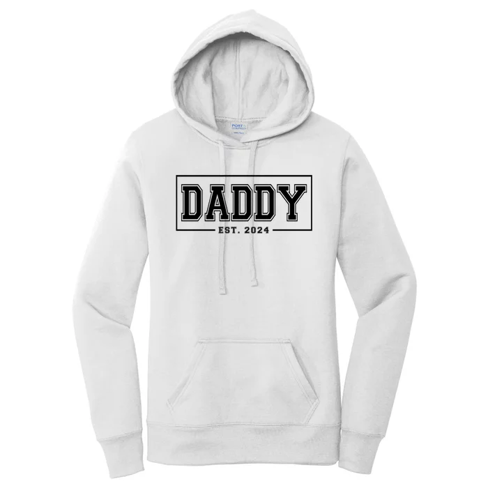 Daddy Est 2024 Promoted To Dad 2024 Pregnancy Announcement Women's Pullover Hoodie