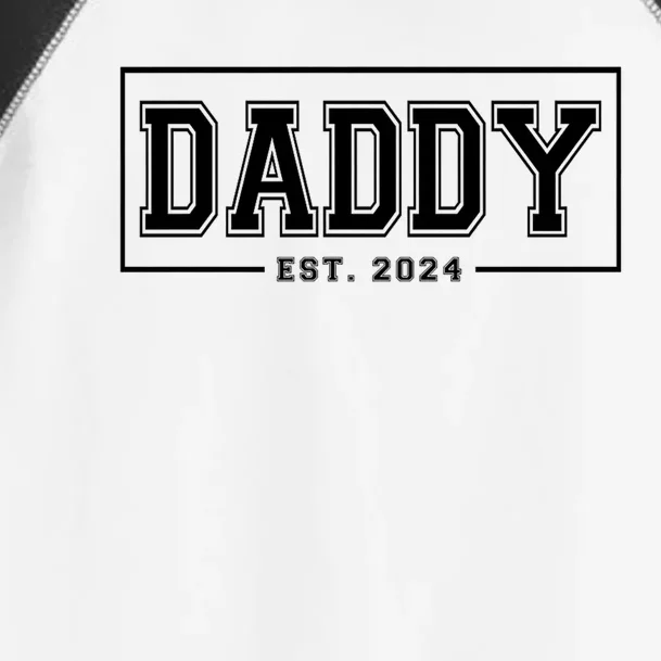 Daddy Est 2024 Promoted To Dad 2024 Pregnancy Announcement Toddler Fine Jersey T-Shirt