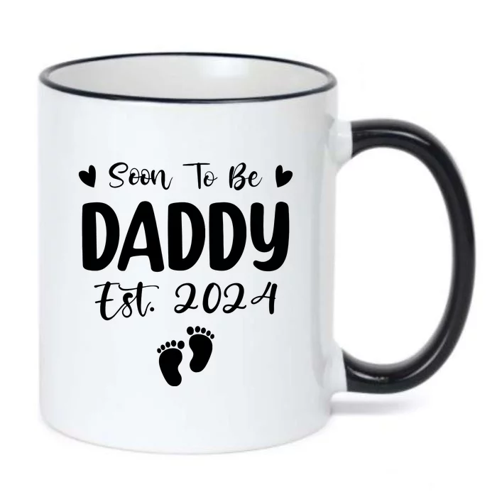 Dad Est 2024 Soon To Be Daddy Pregnancy Announcement Black Color Changing Mug