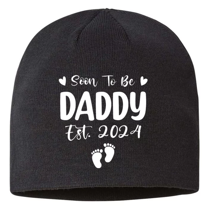 Dad Est 2024 Soon To Be Daddy Pregnancy Announcement 8 1/2in Sustainable Knit Beanie