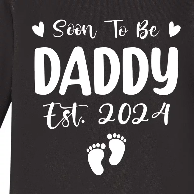 Dad Est 2024 Soon To Be Daddy Pregnancy Announcement Baby Long Sleeve Bodysuit