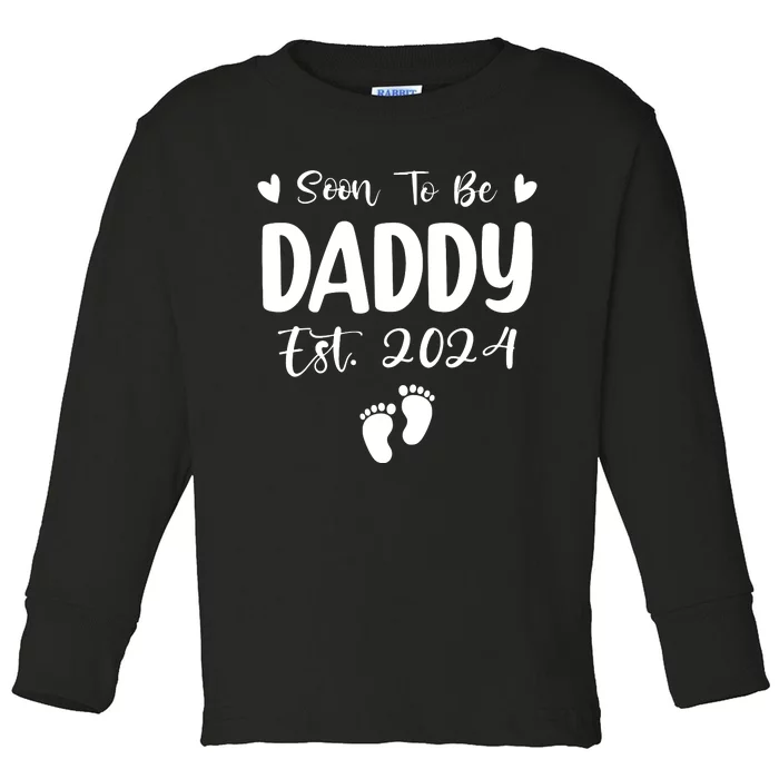 Dad Est 2024 Soon To Be Daddy Pregnancy Announcement Toddler Long Sleeve Shirt