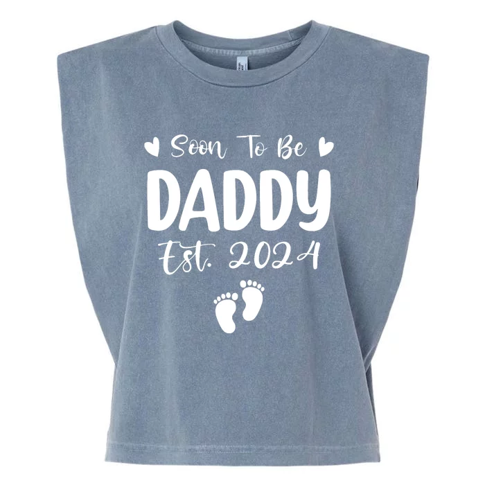 Dad Est 2024 Soon To Be Daddy Pregnancy Announcement Garment-Dyed Women's Muscle Tee