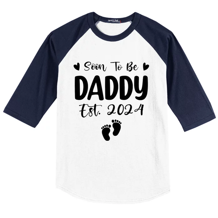 Dad Est 2024 Soon To Be Daddy Pregnancy Announcement Baseball Sleeve Shirt