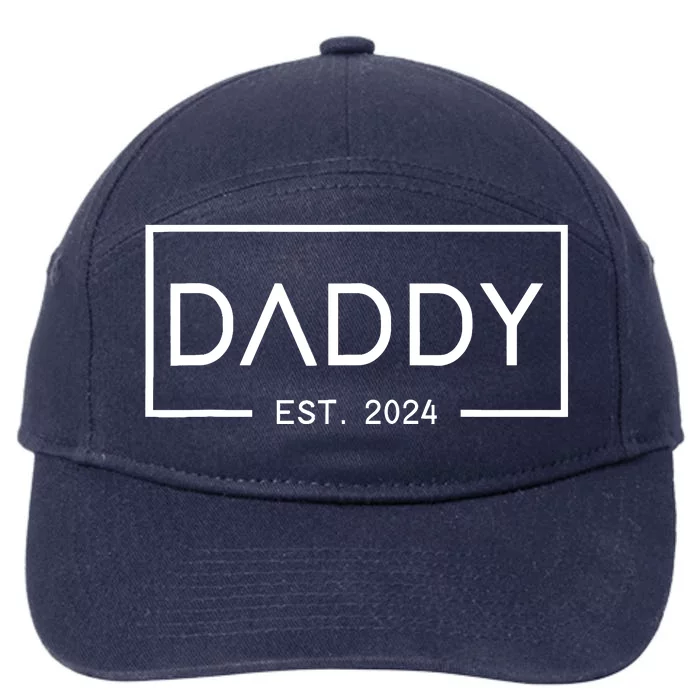 Daddy Est 2024 First Daddy FatherS Day 2024 New Daddy 7-Panel Snapback Hat