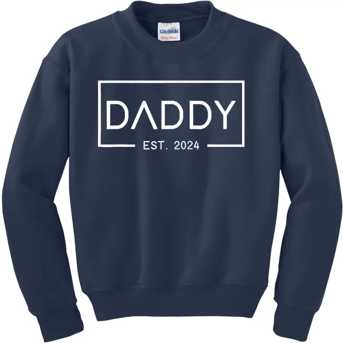 Daddy Est 2024 First Daddy FatherS Day 2024 New Daddy Kids Sweatshirt