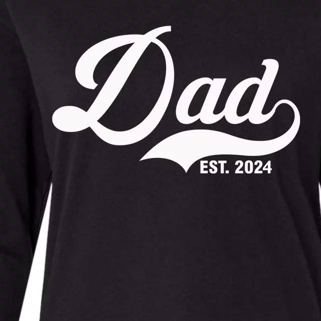 Dad Est. 2024 Womens Cotton Relaxed Long Sleeve T-Shirt