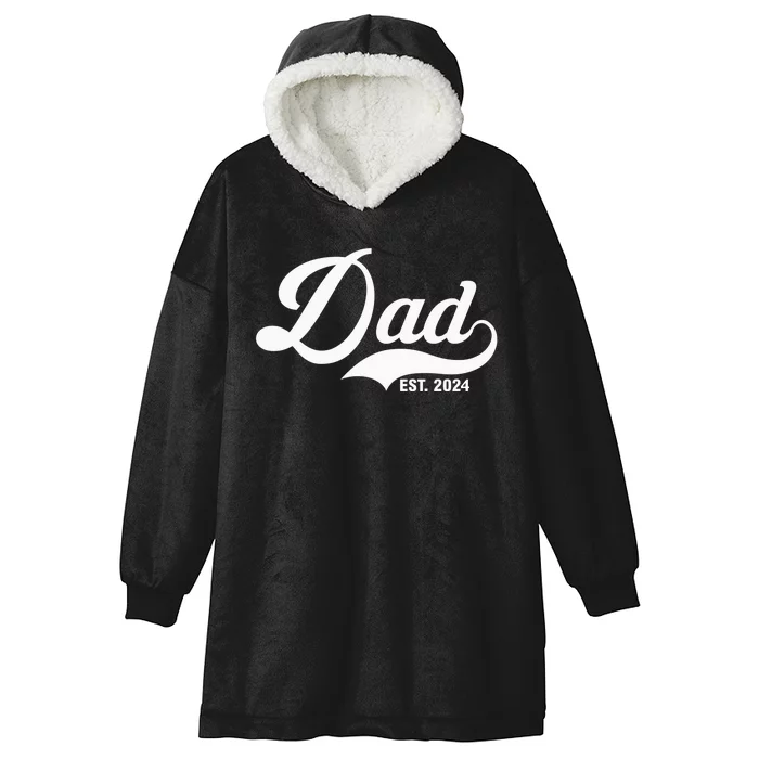 Dad Est. 2024 Hooded Wearable Blanket