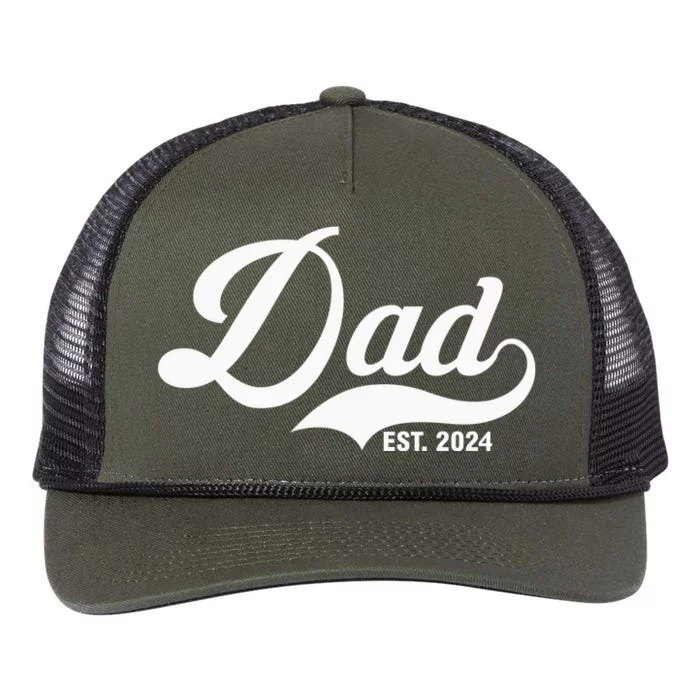 Dad Est. 2024 Retro Rope Trucker Hat Cap